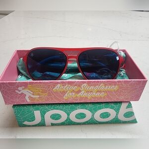 Goodr Mach G "Bald Eagle's BBQ Heist"  Aviator Sunglasses. Blue Lenses.